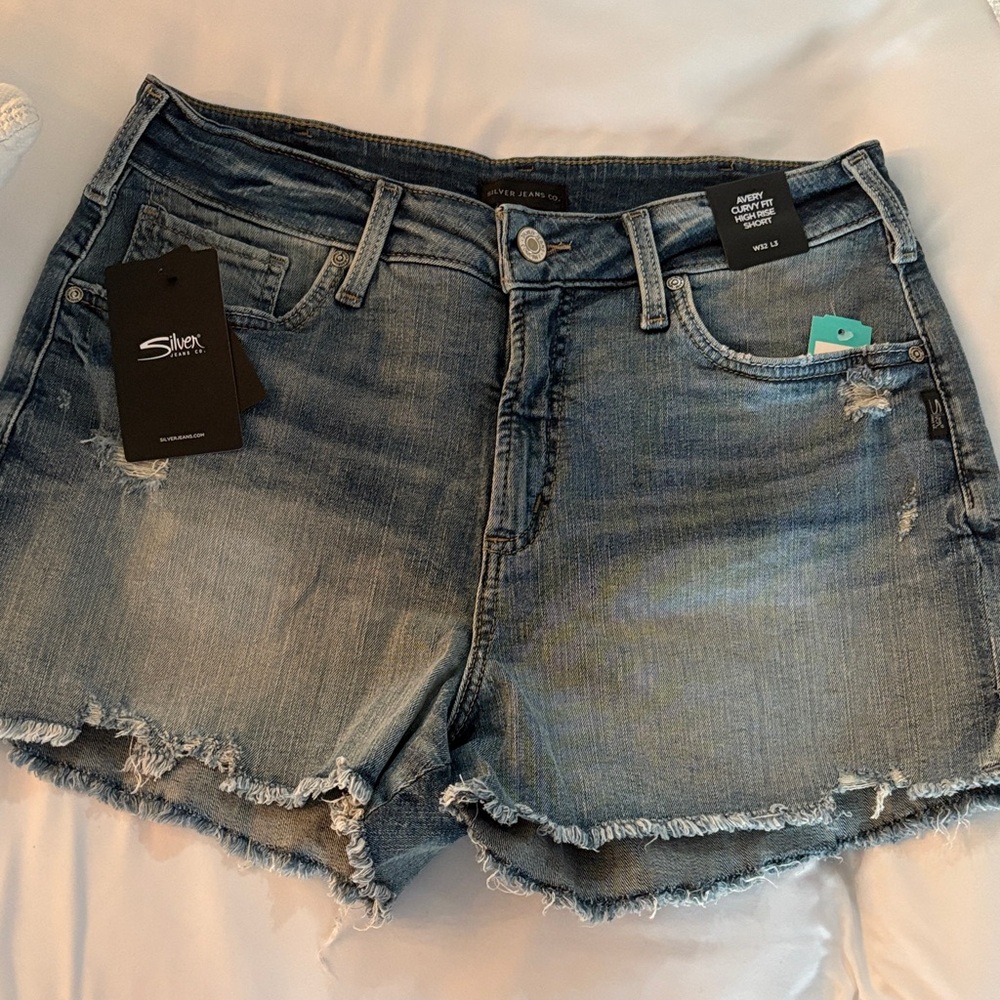 Silver Jeans Women's Distressed Blue Jean Shorts